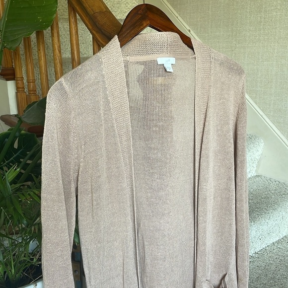 J Jill Women's Linen Long Line Midi Cardigan Sweater - Picture 2 of 15